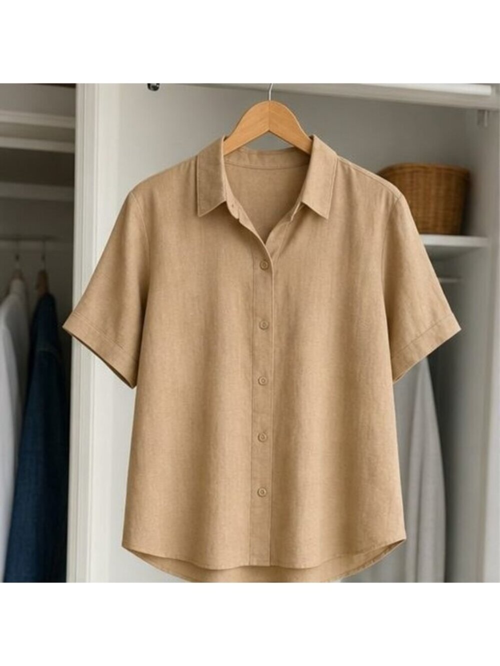 Camel Pleated Blouse